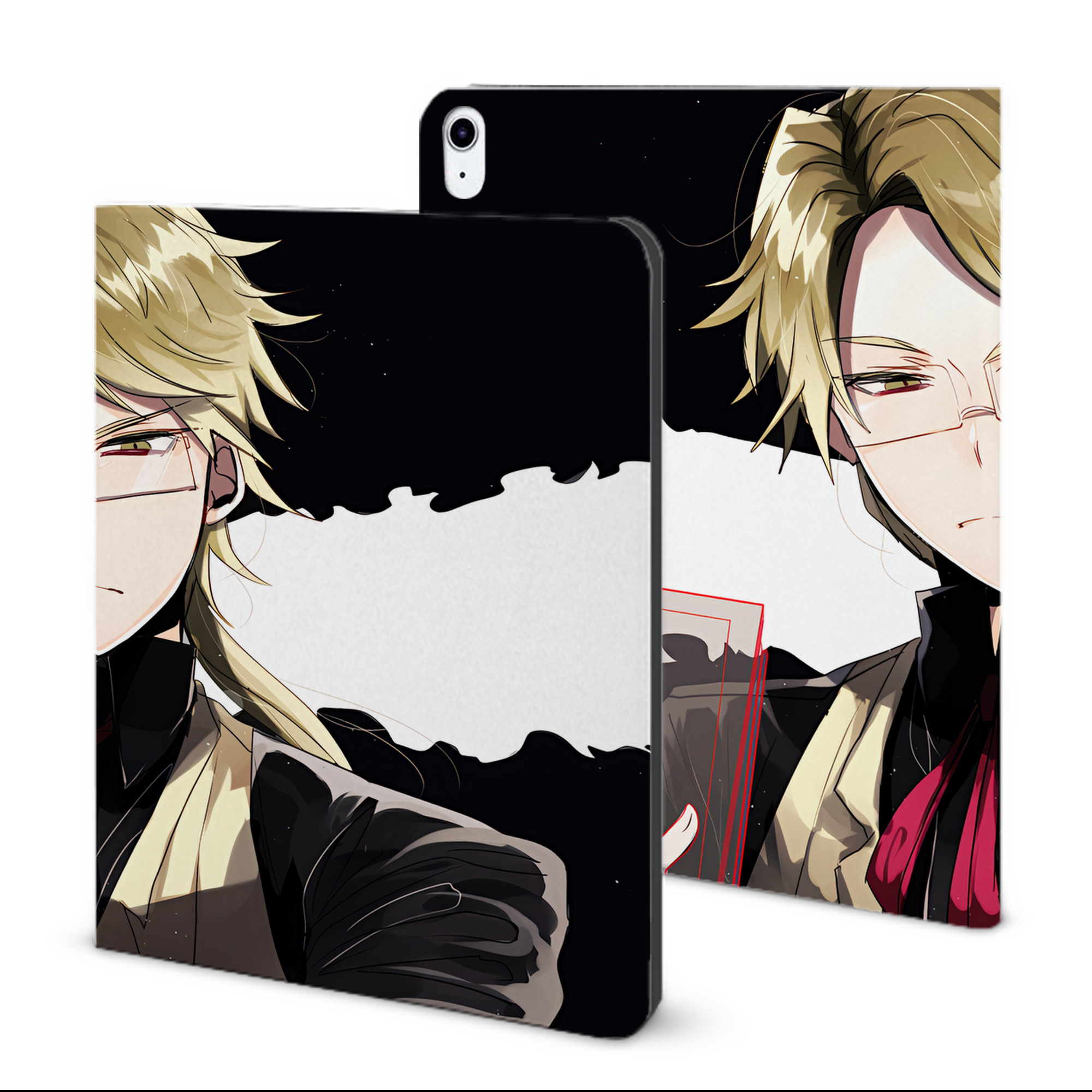 （画像用） 文豪ストレイドッグス Bungo Stray Dogs IPad ケース ブック型 PUレザー TPU 耐衝撃 軽量 薄型 ペン収納なし 全面保護 IPad 各モデル対応